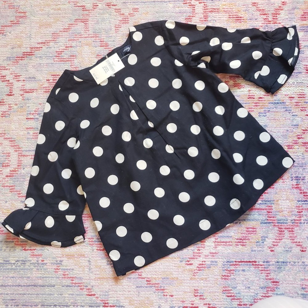 Baby Gap black polka dot blouse